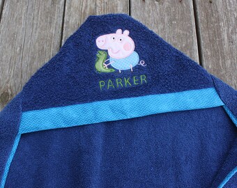 Infant/Kids Hooded Bath Towel - George Pig