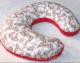 Baseball & Minky Nursing Pillow Cover