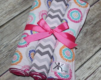 Custom Bursts Burp Cloths or Set