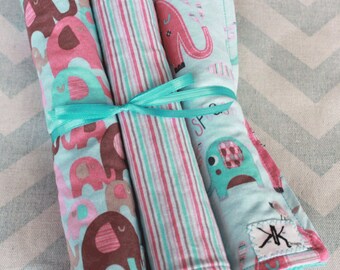 Elephant Burp Cloth Set