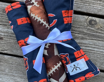 Custom Chicago Bears Burp Cloths