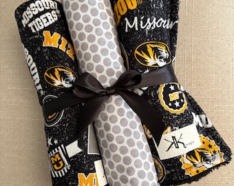 Custom Missouri Tigers Burp Cloths
