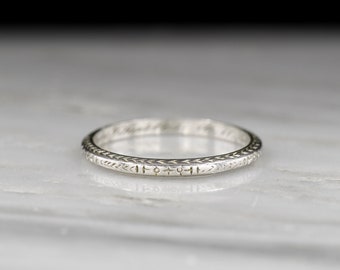 Vintage Art Deco Wedding Band: 1930 Platinum Band, Inscribed "10.11.'30"