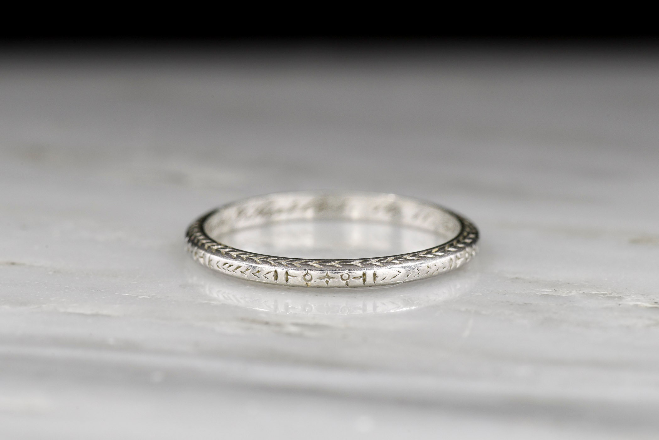 Vintage Art Deco Wedding Band: 1930 Platinum Band, Inscribed ...
