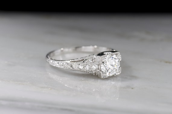 Vintage Engagement Ring: 1920s - Early 1930s Art … - image 2