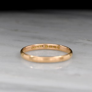 1858, Birmingham, England: Antique Victorian 22K Gold Wedding or Stacking Band from the 1800s image 2