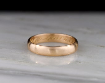 Antique / Estate Wedding Ring: Men's or Women's 18K Gold Wedding Band, Dated 1911