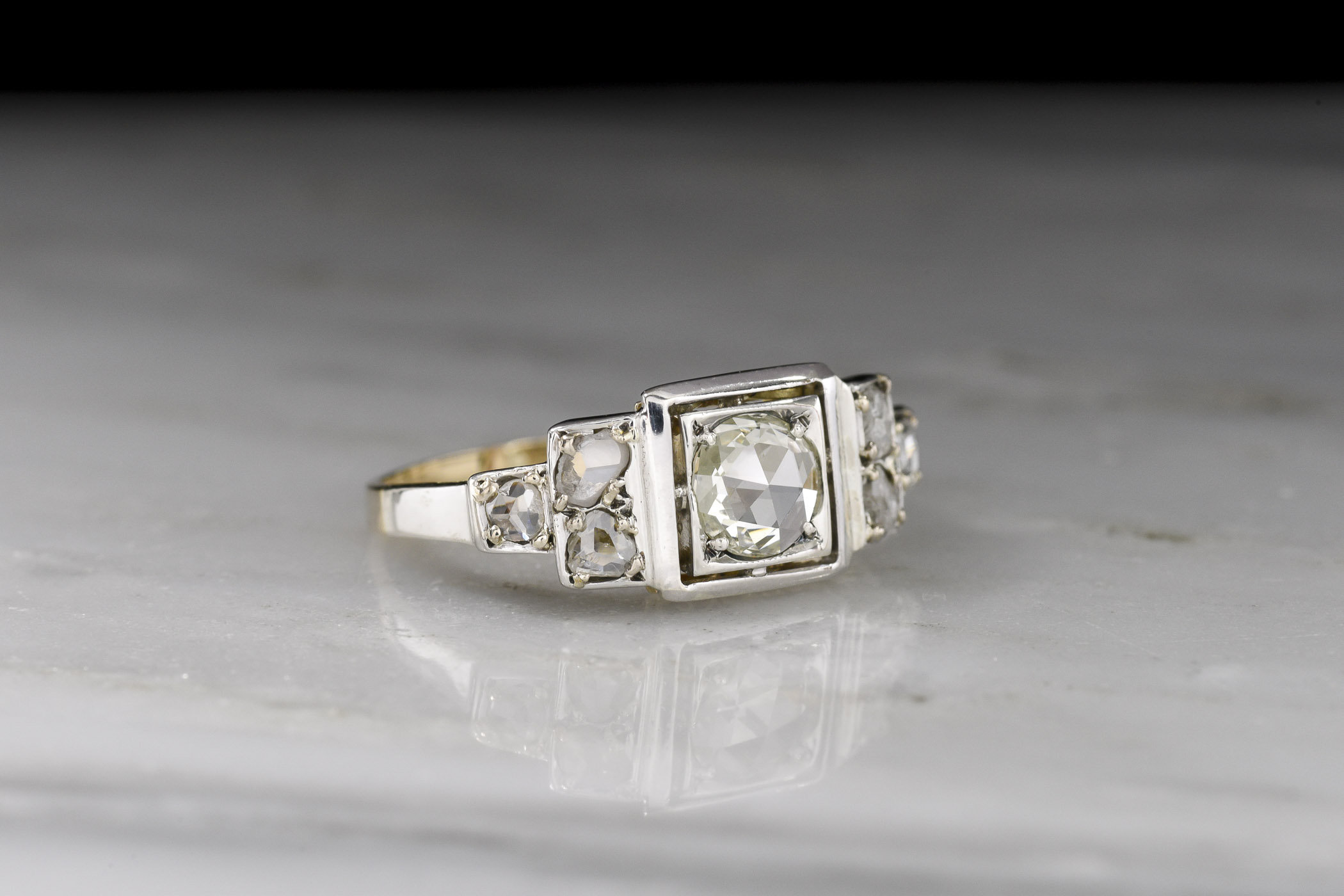 Antique C. 1890s - 1900s Edwardian / Belle Époque Antique Rose Cut ...
