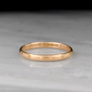 1858, Birmingham, England: Antique Victorian 22K Gold Wedding or Stacking Band from the 1800s image 1