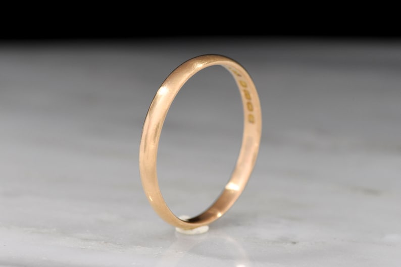 1858, Birmingham, England: Antique Victorian 22K Gold Wedding or Stacking Band from the 1800s image 3