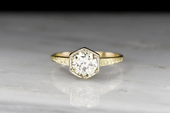 Antique Post-victorian Hexagonal Engagement Ring With a 1.30 - Etsy