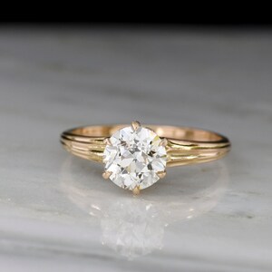 RESERVED!!! 1.45 Ct. Transitional Cut Diamond (GIA) in an Antique Solitaire Engagement Ring with Fluted Shoulders