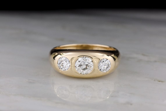 Antique gypsy set ring, - Gem
