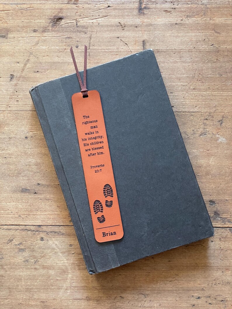 Personalized Leather Bookmark Father's Day Gift for Christian Dad ...