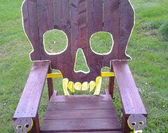 Skull Chair Pattern Plans Onlyadirondack Chair Etsy