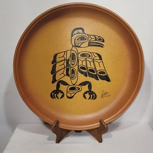 Blue Mountain Pottery Native Artist Collection Large Charger Ochre Glaze