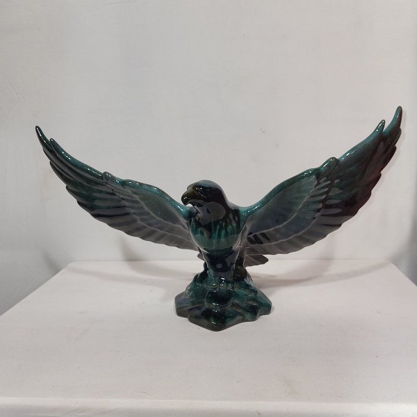 Blue Mountain Pottery Eagle Figure with Spread Wings in Green Glaze #217