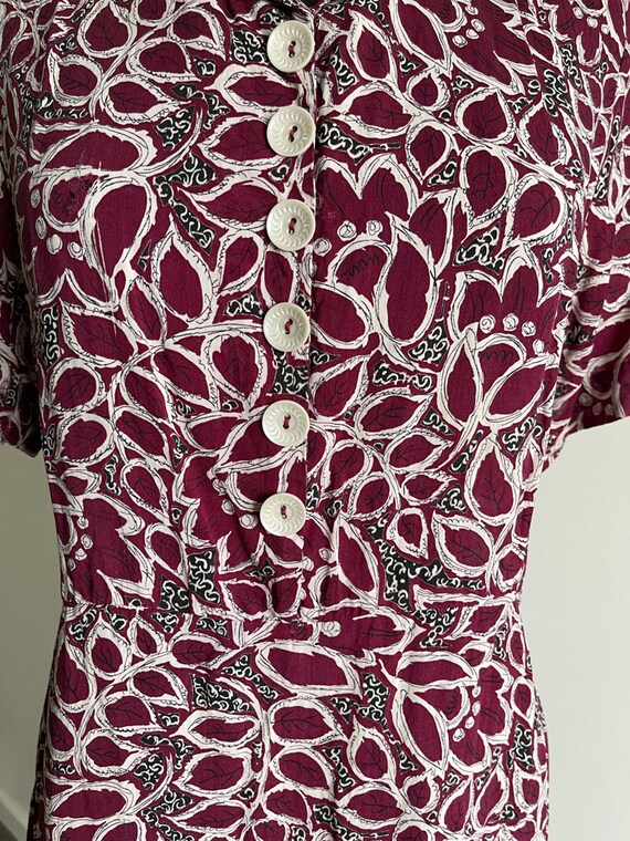French 1940's Rayon Vintage Dress - image 2