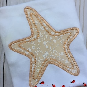 Starfish Machine Embroidery Applique Design