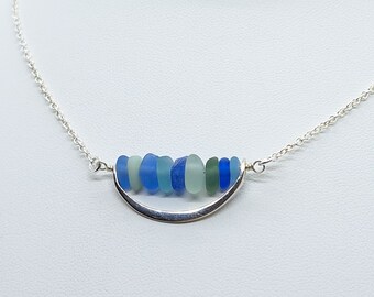 Sea Glass Stacker, Sea Glass Stacked Necklace, Multi Colored Sea Glass - Lake Superior Sea Glass Jewelry