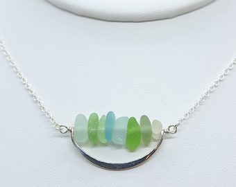 Sea Glass Stacker, Sea Glass Stacked Necklace, Multi Colored Sea Glass - Lake Superior Sea Glass Jewelry