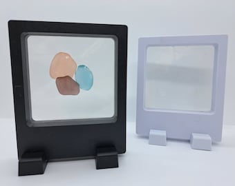 Sea Glass Window: Display Your Sea Glass! Choose Black or White, Multiple Sizes Available. Display Stones, Coins, Agates Etc!