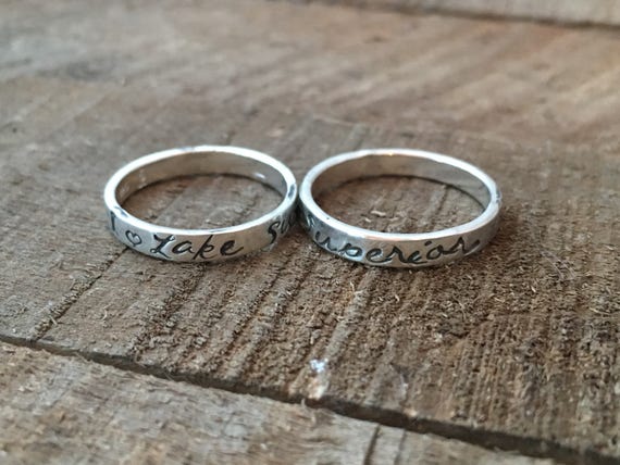 Solid Sterling Silver Lake Superior Ring: 'I Love Lake Superior' Available  in Your Size, 925 Solid Sterling Silver Finger Ring, Unique Gift 