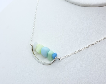 Sea Glass Stacker, Sea Glass Stacked Necklace, Multi Colored Sea Glass - Lake Superior Sea Glass Jewelry