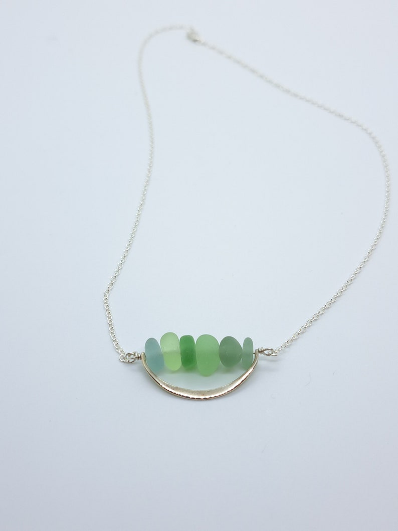 Sea Glass Stacker, Sea Glass Stacked Necklace, Multi Colored Sea Glass Lake Superior Sea Glass Jewelry image 3