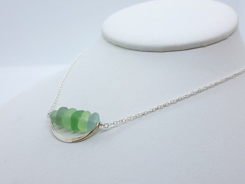 Sea Glass Stacker, Sea Glass Stacked Necklace, Multi Colored Sea Glass Lake Superior Sea Glass Jewelry image 1