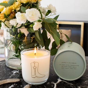 Cowboy Boot Soy Wax Candle  - Shine - Notes of Tobacco Flower, Nutmeg, Clove, Tonka Bean, Vanilla & Cocoa