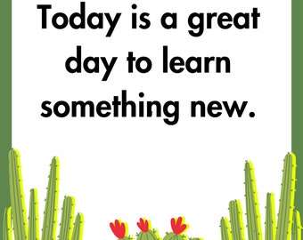 Kaktus-Themen Klassenzimmer Zitate - 20 Sofortige Digitale Downloads