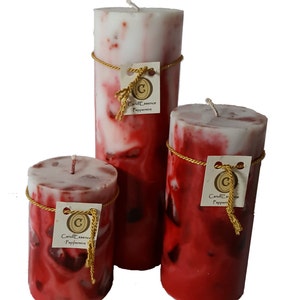 Scented Pillar Candle - Extremely Long Burning - Peppermint Scent