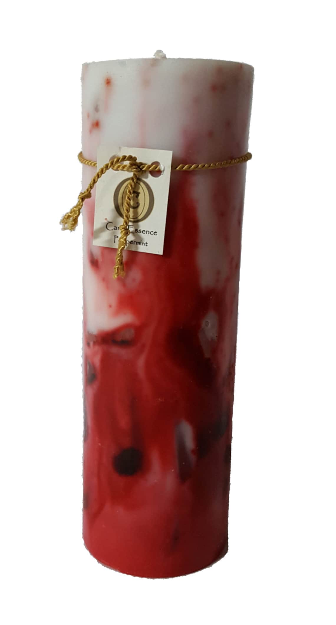 Scented Pillar Candle Extremely Long Burning Peppermint Etsy