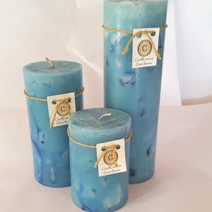 Ocean Breeze scented long lasting hand-poured pillar candle