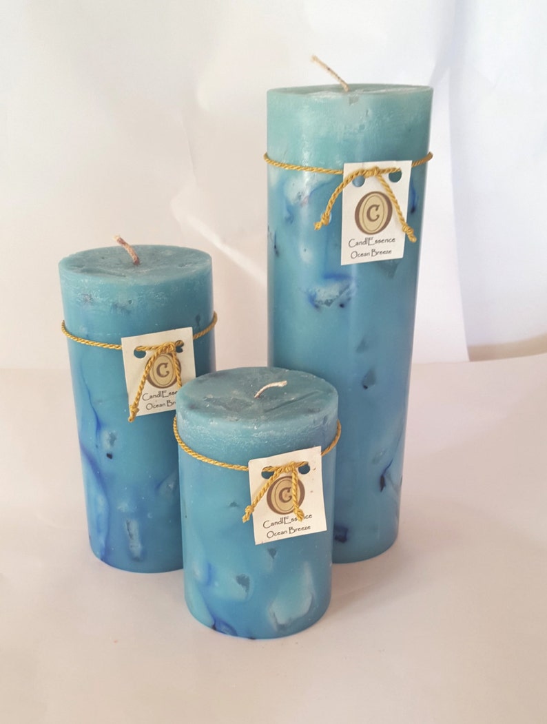 Ocean Breeze Scented Long Lasting Handpoured Pillar Candle Etsy
