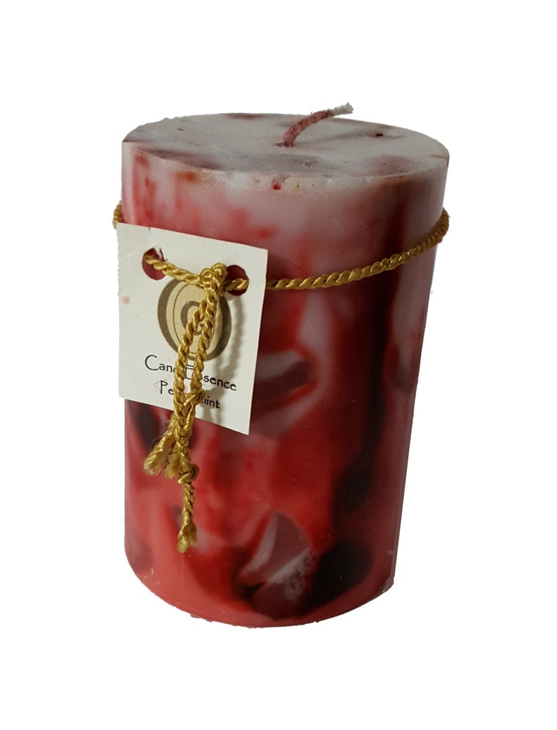 Scented Pillar Candle Extremely Long Burning Peppermint Etsy
