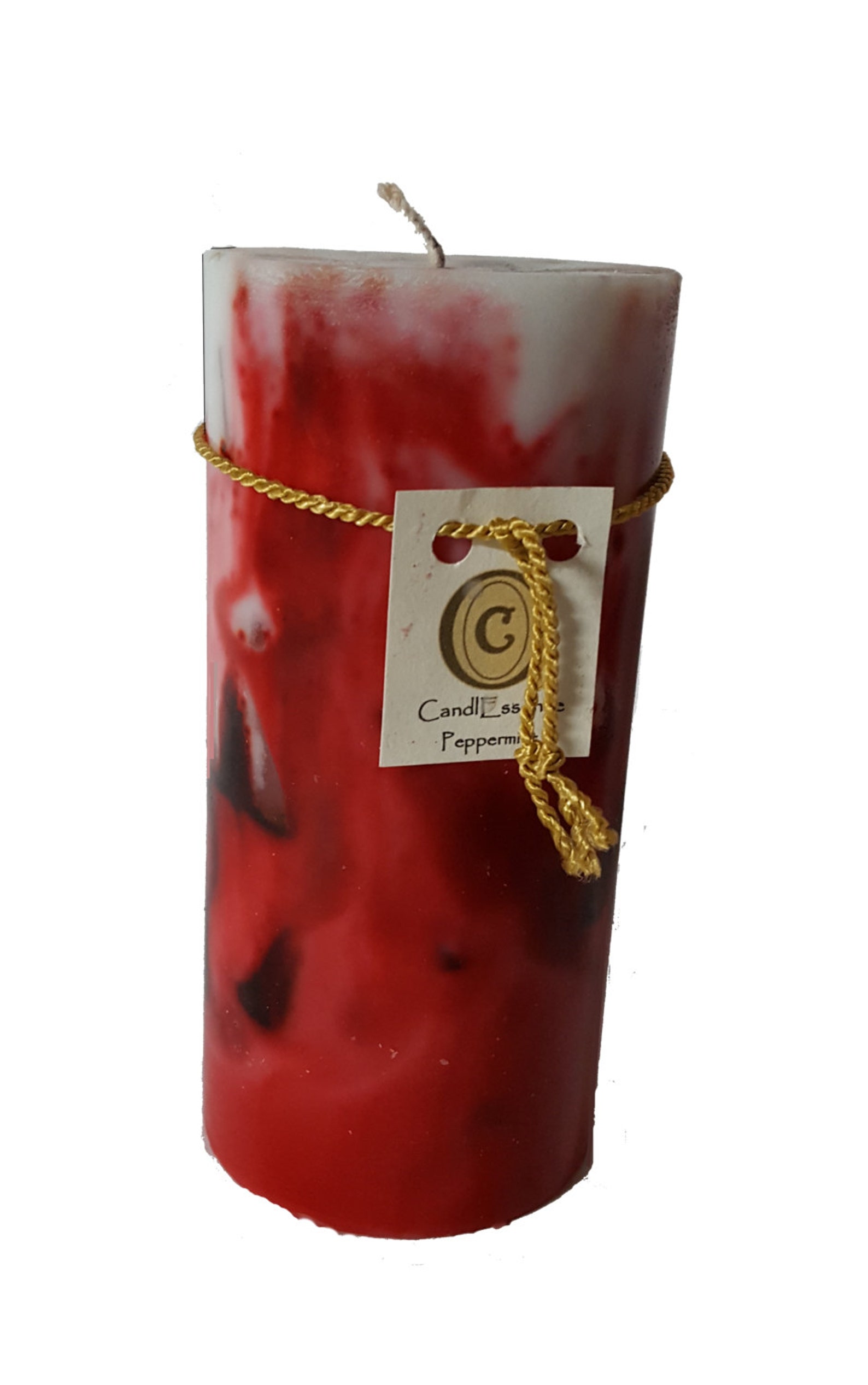 Scented Pillar Candle Extremely Long Burning Peppermint Etsy