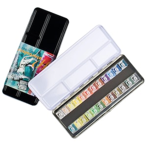 Watercolor paint set of 24 half pans from Renesans.  Imported from Poland. Professional Artist grade.