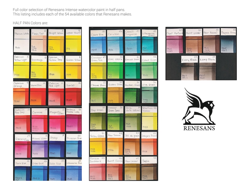 Renesans Watercolor paint Half Pan. Professional Artist grade. image 4