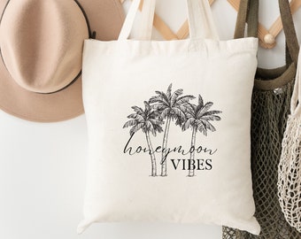 Honeymoon Vibes-draagtas: bruidscadeau, herbruikbare katoenen tas