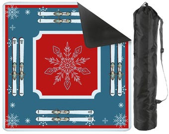 Ski Theme Mahjong Mat, With OR without instructions, Winter Theme Mahjong Mat, Mah jongg Mat