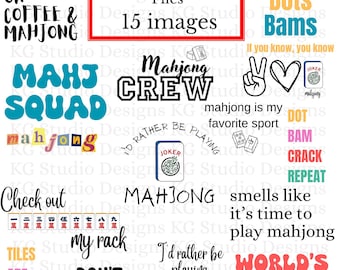 Mahjong SVG Bundle: 15 Theme Designs (Digital Download)