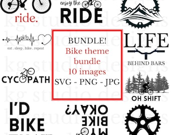 Bicycle SVG Bundle: Funny Bike Quotes, Mug & Shirt Designs (Digital Download)
