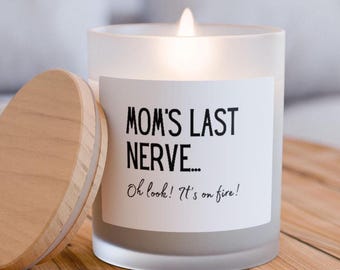 Lustige Mama Kerze: Milchglas mit Ahorn Deckel, Duftkerze Geschenk