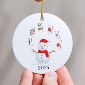 Mahjong Ceramic Christmas Ornament, Mahjong Ornament, Mahjong Gift, Mahjong Prize, Mahjong Holiday Ornament, Gift for Mahjong Player