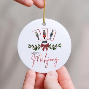 Mahjong Ceramic Christmas Ornament, Mahjong Ornament, Mahjong Gift, Mahjong Prize, Mahjong Holiday Ornament, Gift for Mahjong Player