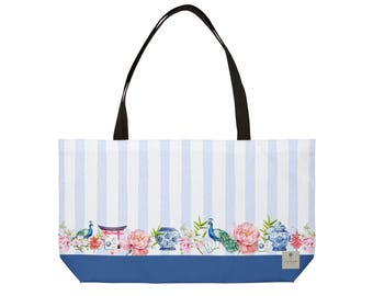 Borsa da weekend Mahjong Chinoserie / Borsa tote grande Chinoserie / Borsa tote floreale Mahjong