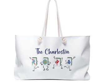Mahjong Weekender Bag: Stylish Travel Tote, Gift for Mahjong Player