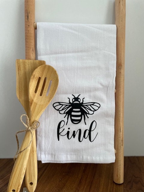 Linen Blend Kitchen Towel With Bees, Linen/Cotton Tea Towel, Natural Dish  Towel, Handmade Honeycomb Towel, Linen Hand/Guest Towel